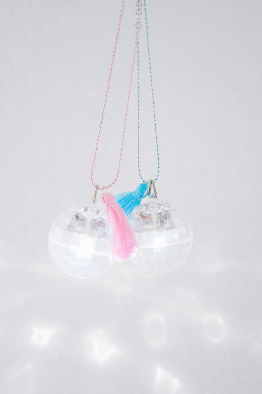 nye sample sale light up disco ball necklaces