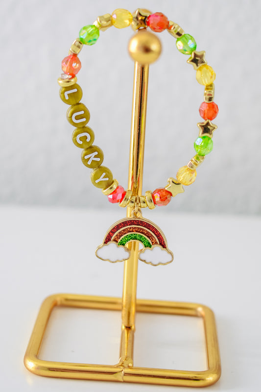 glitter rainbow crystal lucky bracelet - lucky sample sale bracelet #5