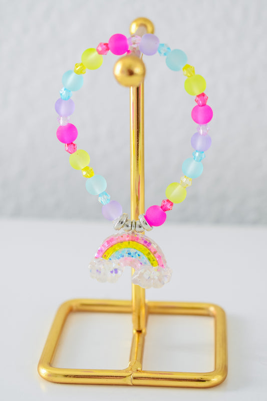 frosted neon rainbow bracelet - lucky sample sale bracelet #28