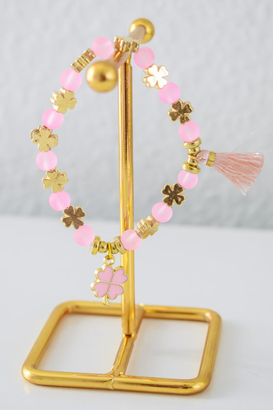 pink clover bracelet - lucky sample sale bracelet #25