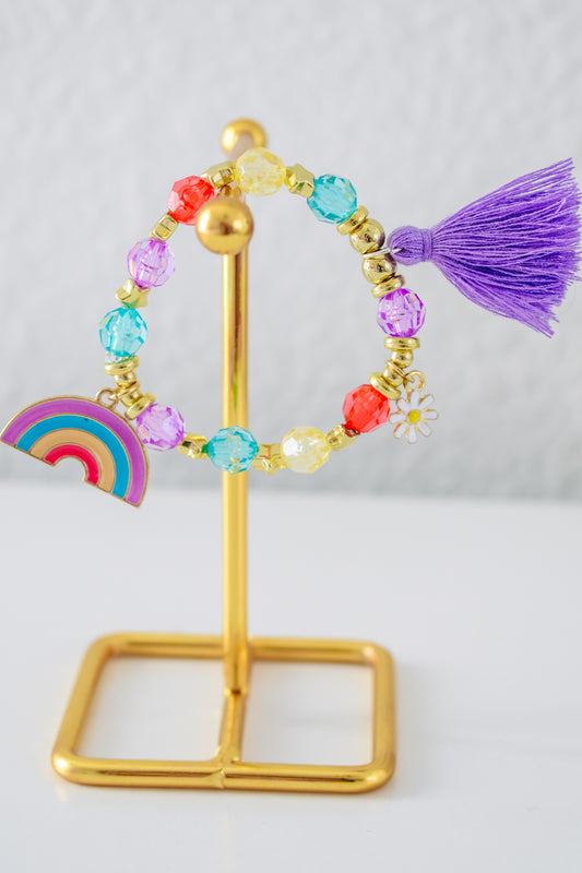crystal rainbow daisy bracelet - lucky sample sale bracelet #24
