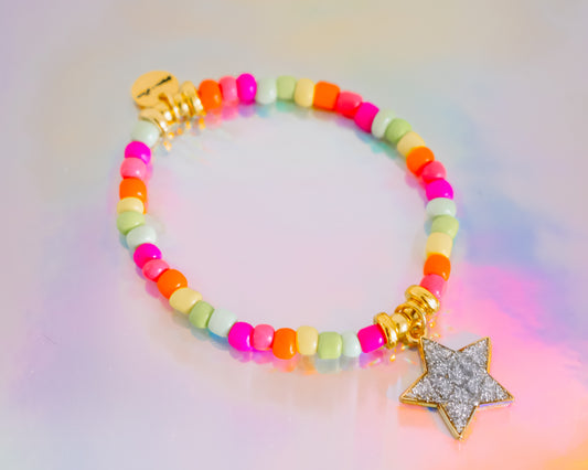 Neon Rainbow Star Bracelet